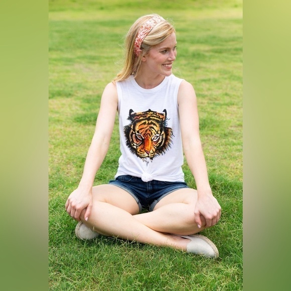 Stewart Simmons The water color tiger tank top size small - Picture 3 of 8